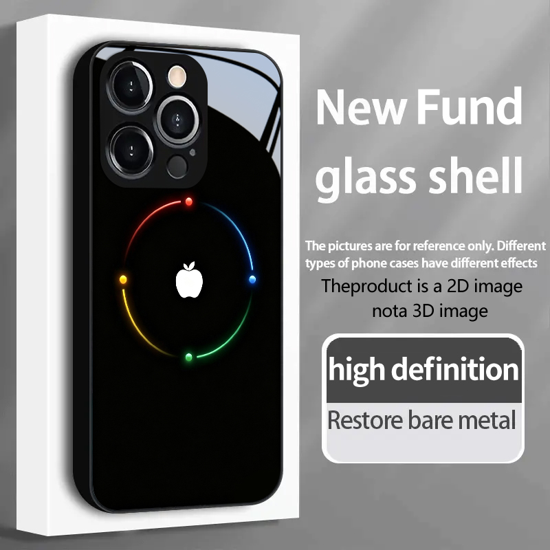 Tempered Glass Screen - PROTECT Colorful Apple Pattern for iPhone