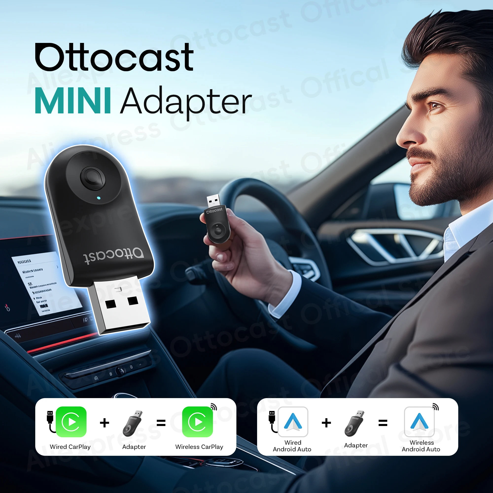 Phone Accessories Organizer - 2026 New OTTOCAST MINI Wireless Android