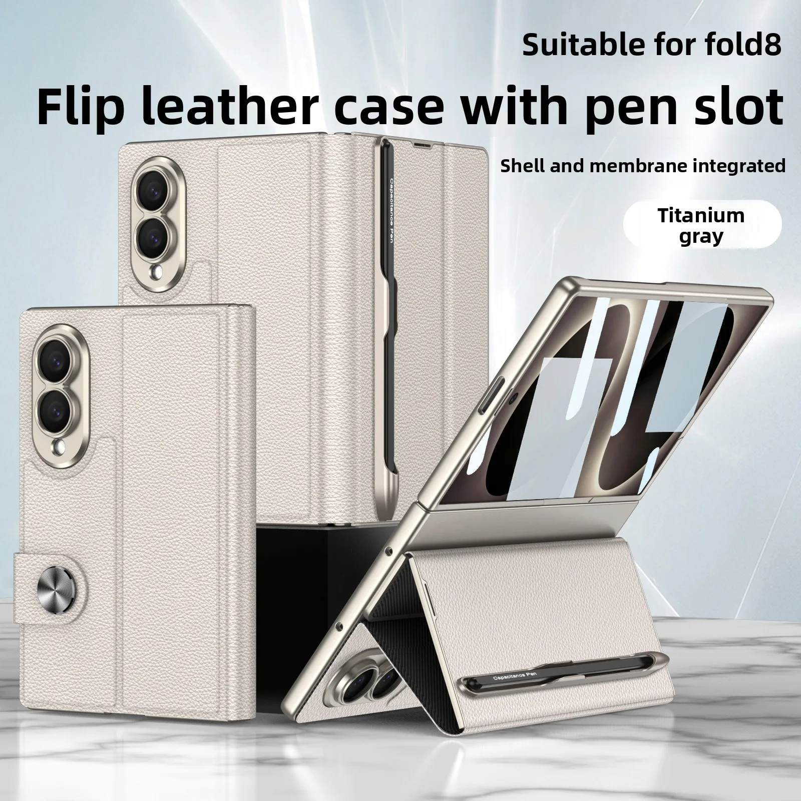 Tempered Glass Screen - Luxury Business Flip Pen Slot Stand