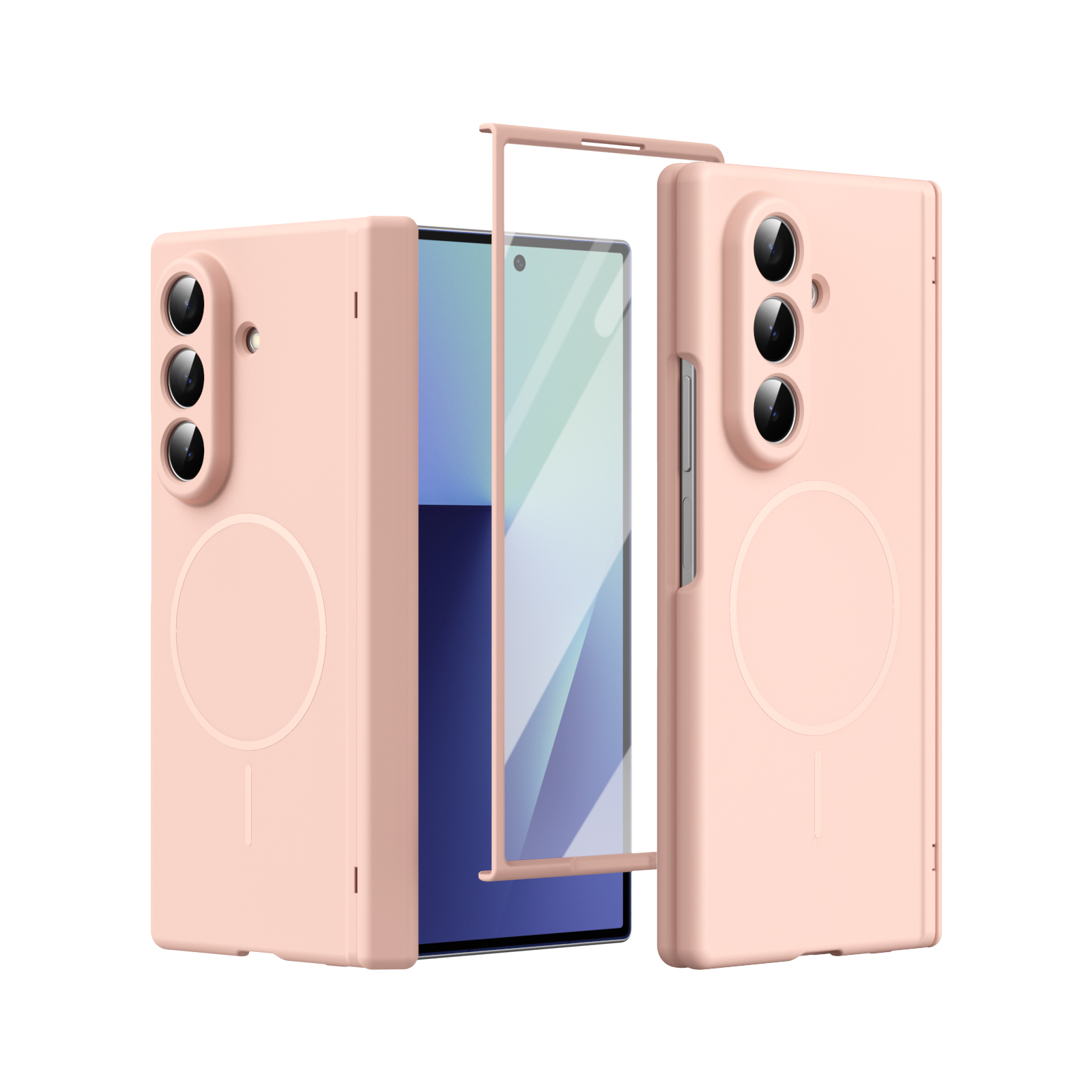 Tempered Glass Screen - Anti-Fingerprint Full Cover Magnetic Case with