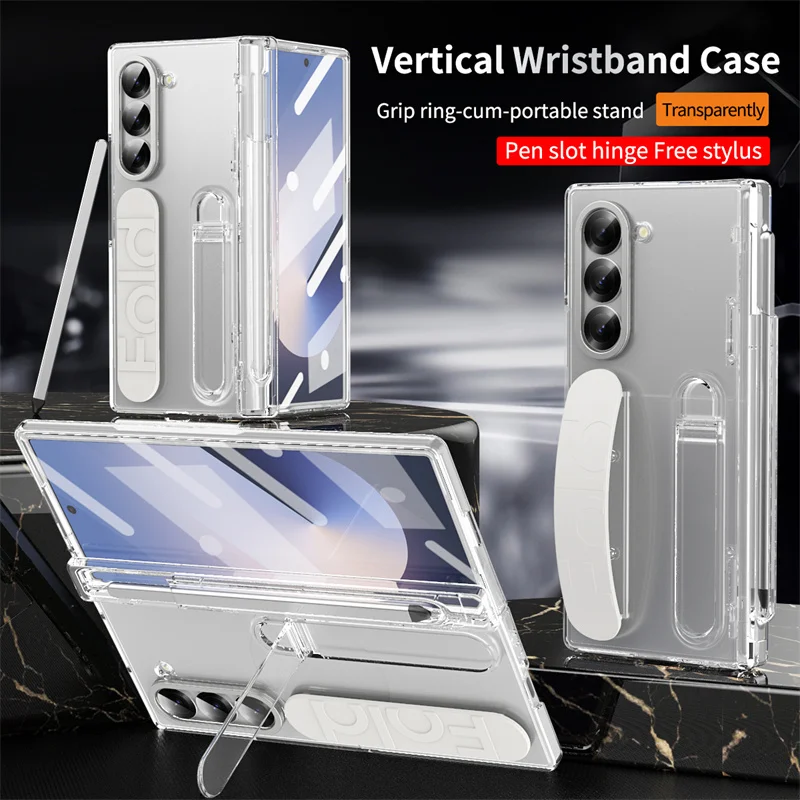 Tempered Glass Screen - Luxury Wrist Band Holder Hinge Phone