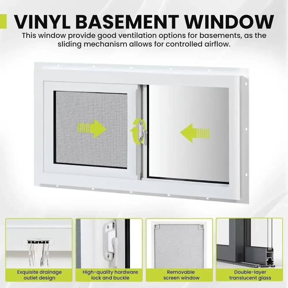 Vinyl Basement Window, 32