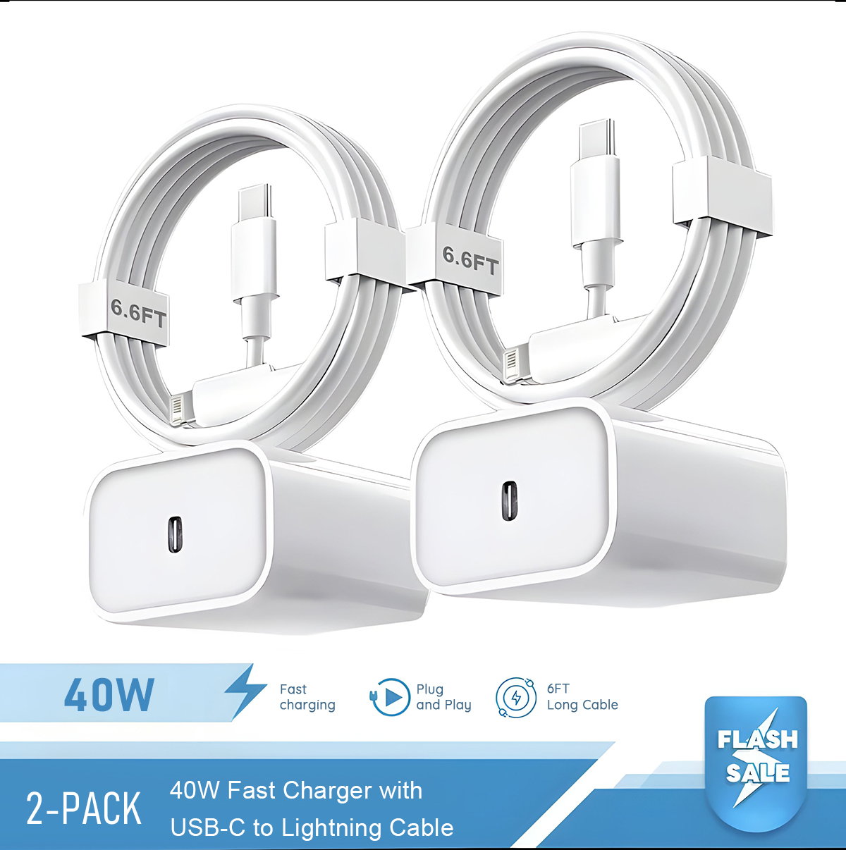 2-4 Set 40W Fast Charger for i - Phone Accessories Nothing recension och pris